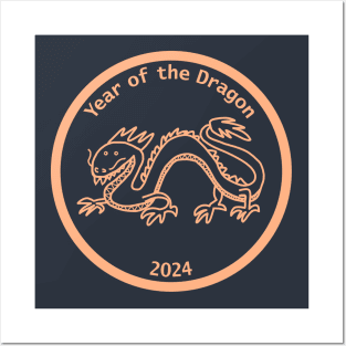 Year of the Dragon 2024 Peach Fuzz Posters and Art